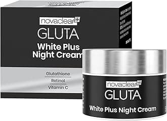 – Gluta White Plus- Night Cream, Glutathione Night Cream for Skin Brightening/Reduce Wrinkle/Flawless Skin/Daily Care/Soft Skin/Natural Glow -50 ml