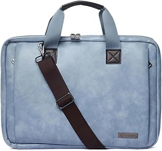 VISMIINTRENDSlim Vegan Leather Office Laptop Briefcase Messenger Shoulder Bags for Men and Women | Fits 13",14", 15.6 Inch Macbook Laptops, Birthday Gift for Husband