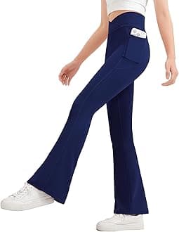 JOCMIC Girls Flare Leggings Kids Bell Bottom High Waisted Dance Yoga Flared Pants