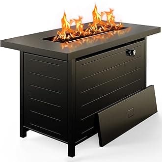 Ciays 42-Inch Propane Fire Pit – 60,000 BTU Steel Gas Fire Pit Table for Outside, Steel Lid & Lava Rock, 2 in 1 Fire Table, Adds Warmth to Gatherings & Parties on Patio, Deck, Garden & Backyard, Black
