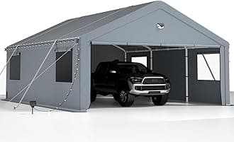 Carports 12X20 Heavy Duty，Car Ports with 180G Removable Side Walls, Carport Canopy, Portable Car Port Garage, Car Shelter All Weather,Gray