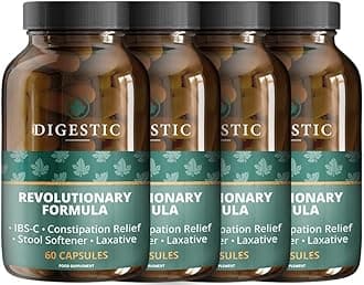 Digestic - Laxative for Constipation Relief, Stool Softener 100% Natural, 240 Capsules, Colon Detox Cleanse, Bloating and Gas Relief.