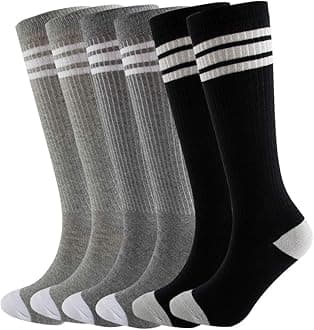 Knee High Tube Socks Comfortable and Breathable with Triple Stripes for Boys
