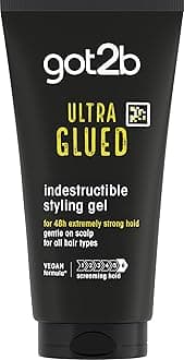 got2b Glued Ultra Styling Hair Gel 150 ml, Glued Styling Gel for up to 48h Ultra Strong Hold, For Extreme Hairstyles, Vegan* Formula