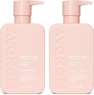 Moisture Shampoo + Conditioner Set for Dry, Coarse, Stressed, Frizzy Hair, Made with Coconut Oil, Rice Protein, Shea Butter and Vitamin E, All Natural, 12 fl oz (Pack of 2)