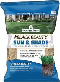 (12004) Black Beauty Sun & Shade Grass Seed - Cool Season Lawn Seed (15 lb)