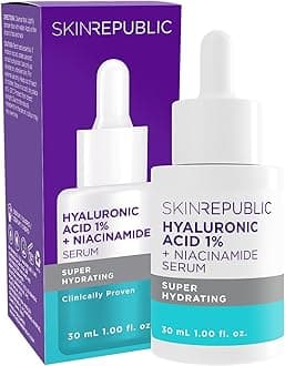 Skin Republic Hyaluronic Acid 1% + Niacinamide Serum. Proven to Improve Skin’s Overall Appearance. 30ml Bottle. Made in Europe.
