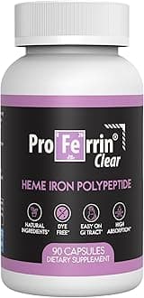- Clear Heme Iron Supplement, 90 Capsules- Superior Absorption, Easy on The Gut, Natural, Made in The US