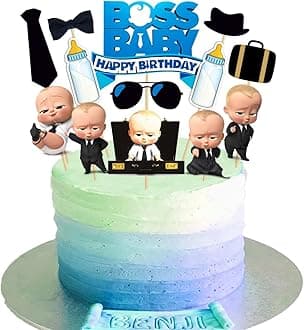 Boss Baby Birthday Party Supplies, 1 set Boss Baby Party Supplies Set for Boys and Girls, Include Cup Cake Topper and Cake Topper