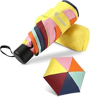 GAOYAING Compact Travel Umbrella with Case Sun&Rain Lightweight Small and Compact Suit for Pocket