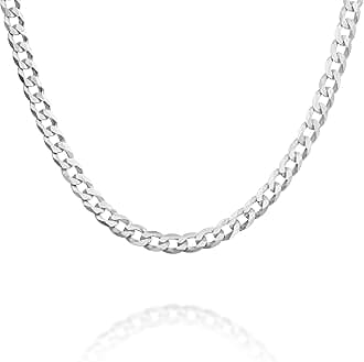 PAVOI Italian Solid 925 Sterling Silver, 22K Gold Plated Chain Necklaces | Snake, Square Box, Cable, Super Flex Curb, Miami Cuban and Rope Diamond-Cut Herringbone Necklace for Women and Men | MADE IN ITALY