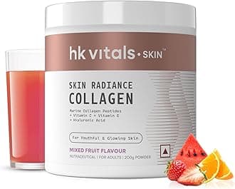 HealthKart HK Vitals Skin Radiance Collagen Powder, Marine Collagen (Mixed Fruit, 200 g), Collagen Supplements for Women & Men with Biotin, Vitamin C, & E, for Healthy Skin, Hair & Nails