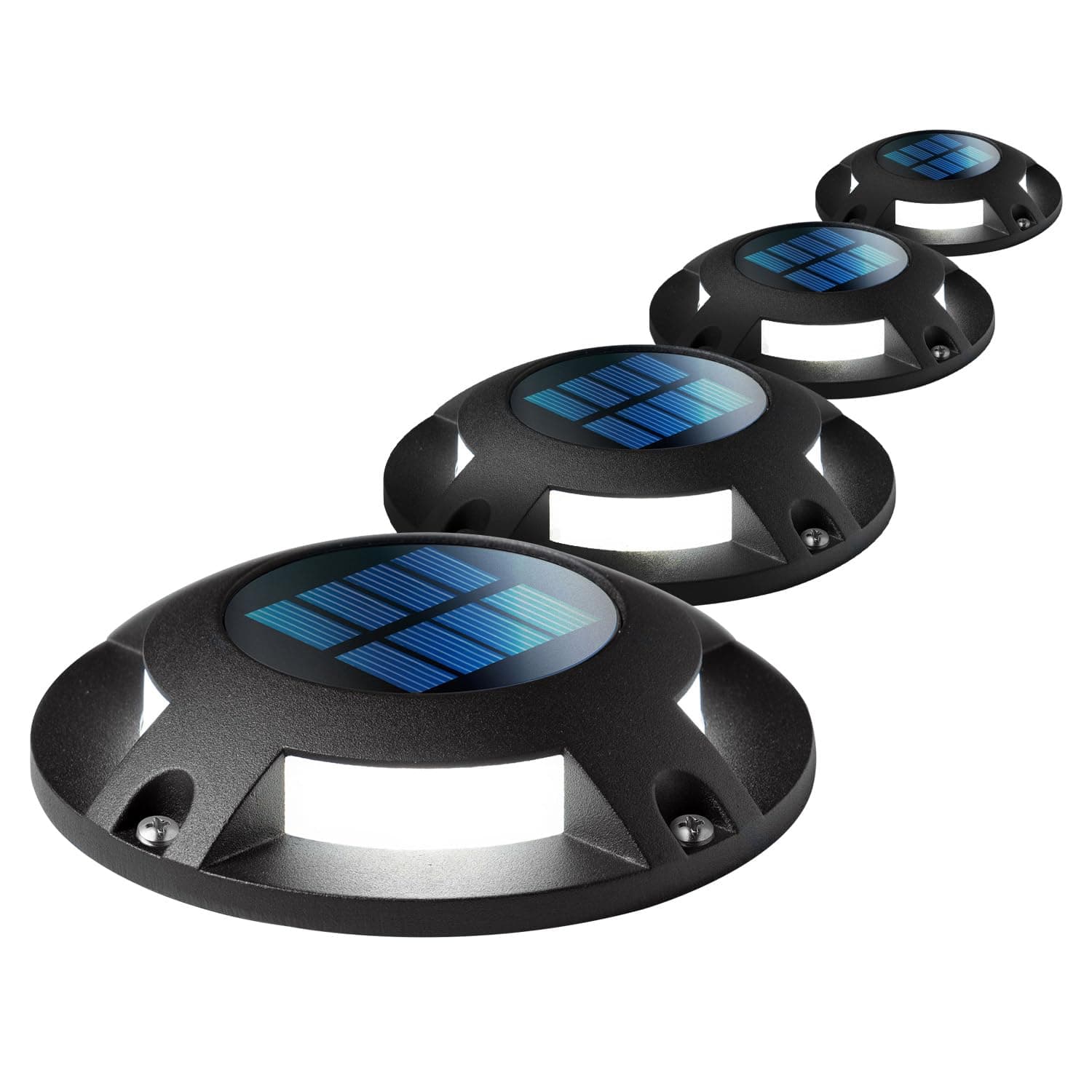 Home Zone Security Solar Deck Lights, Black