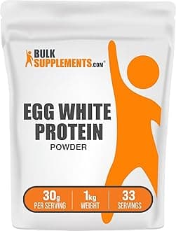BulkSupplements.com Egg White Protein Powder - Egg White Powder, Lactose Free Protein - Unflavored & Dairy Free, 30g per Serving, 2.2. Pound (Pack of 5)