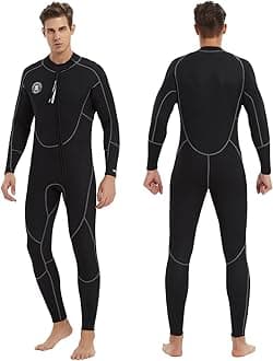 Lemorecn Men's Wetsuit 3/2mm and 5/4mm,Full Wetsuits for Men,Men‘s 3mm Full Wetsuit Front Zip for Diving Snorkeling Surfing Swimming