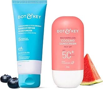 Ceramides & Hyaluronic Skin Barrier Repair + Face Cream-100g & Dot & Key Watermelon Cooling Sunscreen Spf 50 Pa+++ - 50g | For Normal Skin | For Women & Men