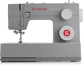 Heavy Duty 4452 (Grey) High Speed Sewing Machine + Accessories | 32 Built-In Stitches Deliver 110 Stitch Applications | 50% More Power for Thick Fabrics, 1100 Stitches/Min, 1-Step Buttonhole
