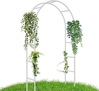 HASTHIP® Flower Arch Stand DIY Assembly Grardening Climbing Plant Support, Metal Ballon Arch Stand Flower Arch Door for Wedding, Ceremony, Events
