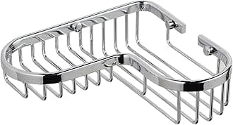 Chrome Corner Shower Caddy, Corner Soap Dish, Solid Brass Wire Basket Shelf for Inside Shower, Wall Mounted Bathroom Soap Holder in Polished Chrome