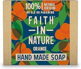 Faith in Nature | 100 g | Orange Handmade Soap | 100% Natural Origin | Detoxifying | No SLS or Parabens | Vegan & Cruelty-Free Skincare