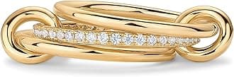 PAVOI 14K Gold Plated Interlocked Stackable Rings for Women - Statement Mixed Metals Multi Ring Stack - Cubic Zirconia Two-Toned Connected Bands Stacking Jewelry