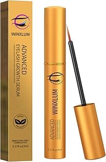 Premium Eyelash Growth Serum, Lash Growth Serum 5ML, Eyebrow Growth Serum with Peptides, Irritation-Free Eyelash Serum to Grow Lashes, Lash Boost for Fuller, Longer, Thicker, and Stronger Lashes, Gold