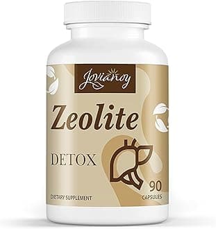 Zeolite Detox Capsules, Organic Activated Charcoal, Bentonite Clay, 1-2 µm Clinoptilolite, Maximum Absorption, Gut Liver Detox Cleanse Full Body for Women Men, 90 Capsules