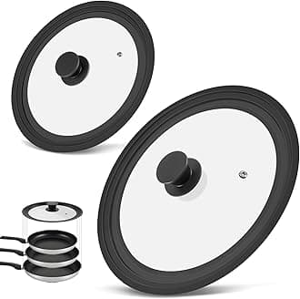 Universal Lid for Pots Pans and Skillets, 2 Pack Pan Cover fit 9", 9.5", 10" & 11", 12", 13" Diameter Cookware, Silicone Replacement Pan Lid Pot Lids for Frying Pans, Cast Iron,Tempered Glass Lid