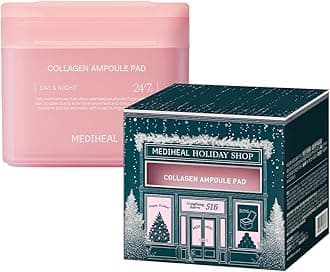 MEDIHEAL Toner Pads [Collagen] Ampoule - Holiday Gift Edition - Skin Firming & Restore Elasticity & Deep Hydration - Tighten Wrinkles & Lines - Vegan Moisturizing Fabric (100 Count)