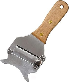 FRUTA Professional Truffle Slicer Chocolate Shaver Cheese Cutter Stainless Steel Vegetables Slicer, Wooden Handle