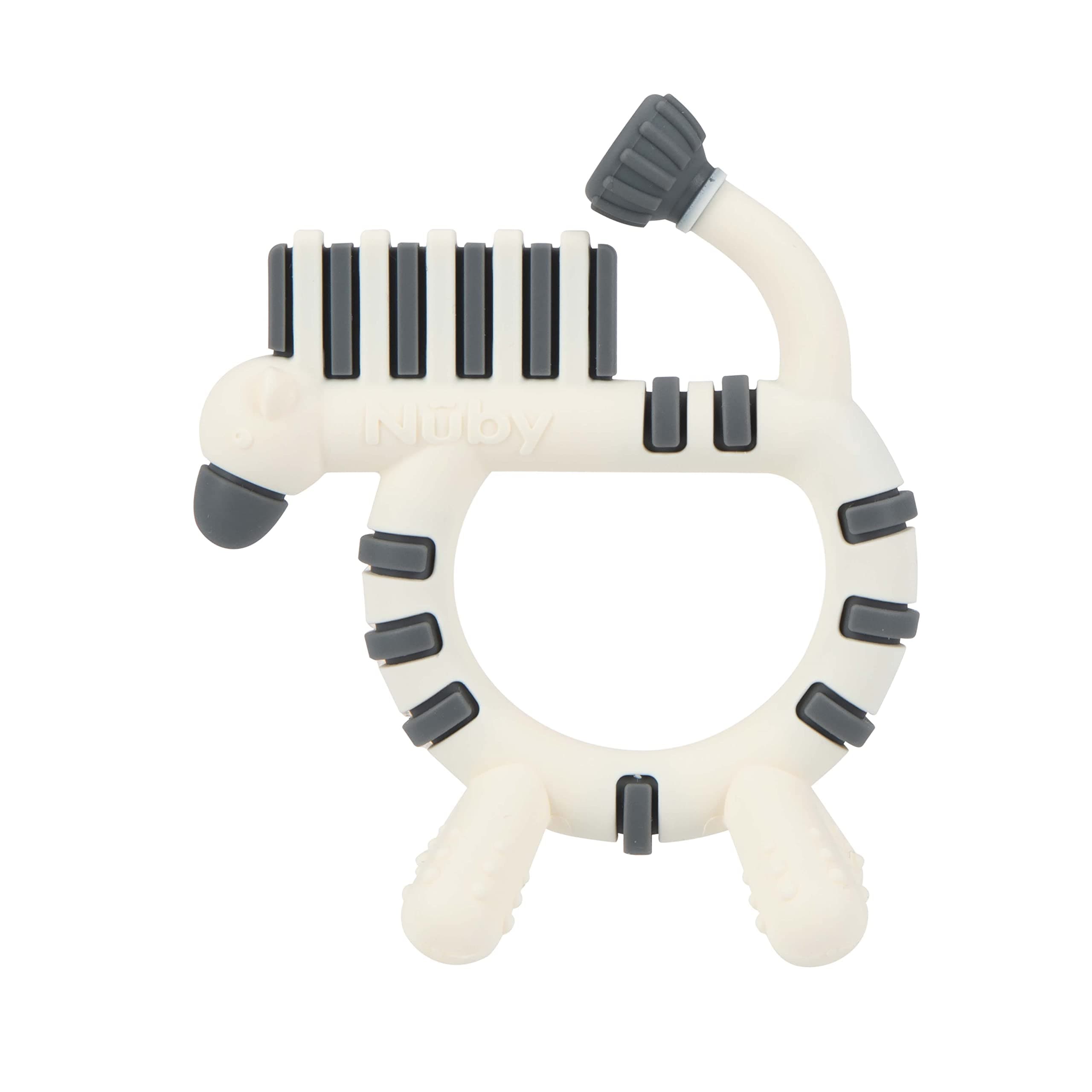 Geo Zoos Massaging Silicone Teether with Multiple Textures, 3m+, Zebra
