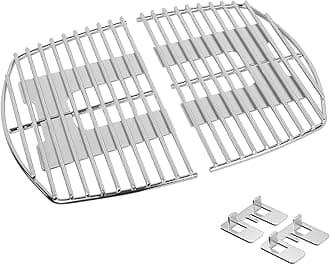 Stanbroil Stainless Steel Cooking Grates Fit Weber Q100, Q1000 Series, Q1200, Q1400 Gas Grill, Replacement for Weber 7644 - Set of 2