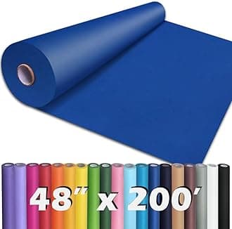 PerkHomy 48" x 2,400" (200') Blue Kraft Paper Roll for Craft Bulletin Board Paper Art Table Covering Crafting Gift Wrapping Bouquet Packing Parcel 80GSM 55LB (Blue, 48" x 200')
