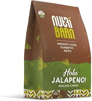 - High Protein Low Carb Jalapeno Nachos 480 Gms | 25% Protein | 1.7g Net Carbs | Lab Tested Low GI 19 | Diabetic Friendly, Weight Management Nacho Chips | 60g (Pack of 8)