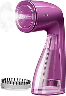 HiLIFE Steamer for Clothes, Portable Handheld Design, 240ml Big Capacity, 700W, Strong Penetrating Steam, Removes Wrinkle, for Home, Office and Travel(ONLY FOR 120V) (Orchid Purple)