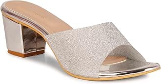 Women's Sequins Block Heels Fashion Sandals for Women & Girls latest Collection & stylish Comfortable-AB34