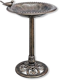 BACKYARD EXPRESSIONS PATIO · HOME · GARDEN 912449-NW Outdoor Garden Bird Bath- Bronze- Weather Resistant Polyresin-30 Inch-Backyard Expressions