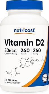 Nutricost Vitamin D2 Supplement (2000 IU) 240 Capsules - Vegan, Non-GMO, Gluten-Free, Third-Party Tested