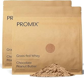 ProMix Nutrition Whey Protein Powder, Chocolate Peanut Butter - Grass-Fed & 100% All Natural - ­Post Workout Fitness & Nutrition Shakes, Smoothies, Baking & Cooking Recipes - 2.5 Pound (Pack of 2)