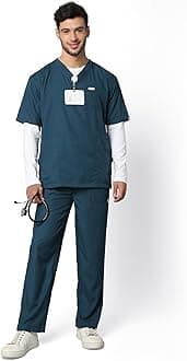 - Knya Active Men's 5-Pocket Scrub Suit | Set of Top & Bottom | Half Sleeves | V Neck | Breathable Fabric | Comfortable | Durable | Uniform for Doctors, Nurses and Dentists