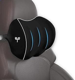 Grin Health Neck Rest Pillows - Memory Foam Car Seat Head Rest Pillow for Neck Pain & Superior Neck Support Cushion - Head Rest Neck Pillow for Car Office Chair