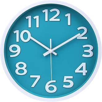 Wall Clock Silent Non Ticking Quality Quartz Modern Clock for Kitchen Bedroom Office Home Decor,30cm Aqua
