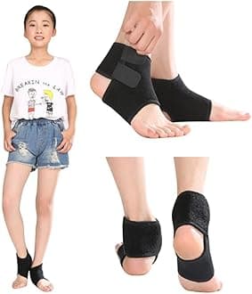 Child Ankle Support Boys Girls Ankle Brace Elastic Compression Ankle Strap Breathable Foot Wrap Protector for Sprained Ankle, Running, Cycling, Dancing, Skating, Skateboard, Basketball, 1 Pair