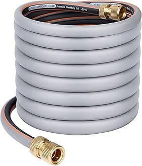 Abimars Garden Hose Pipe 1/2” with 2 PCS 1/2'' Brass Hose Pipe Connectors, 20m Hose Pipe Extension kit, No Kink Reinforced Thicken Synthetic Rubber Garden Hosepipes