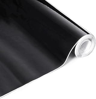 Lypumso High Gloss Black Car Vinyl Wrap Roll 1ft x 10ft Featuring Bubble Free Air-Release Technology Self Adhesive Car Wrap Film Automotive Vinyl Tape Roll for Vehicle Moto Furniture DIY Interior