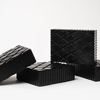 Solid Rubber Auto Lift Block Spacer Pad – Heavy-Duty 6-3/8" x 4-3/4" x 2" Pad for Automobile Lifts, Jacks, & Racks | 3000 lbs Capacity | Set of 4