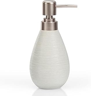 Handmade Ceramic Soap Dispenser, Shampoo Lotion Bottle, Sturdy, Unique Design, Easy to Clean/Refill, for Hotel/Home/Restaurant, Holds Lotions, Massage Oil