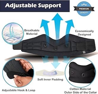 Wonder Care Soft Cervical Collar Adjustable Collar Neck Support Brace Neck Support Soft Neck Collar Neck Brace for Neck and Support for Women & Men_Black_Medium.