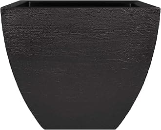 Tusco Products MSQ20BK Modern Square Garden Planter, 20-Inch, Black