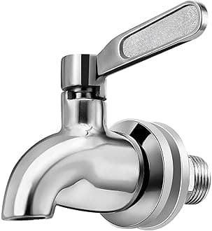 THE WHITE SHOP Beverage Dispenser Replacement Spigot,Oak Leaf Stainless Steel Spigot Polished Finished, Dispenser Replacement Faucet Beverage Juice Kettle Faucet
